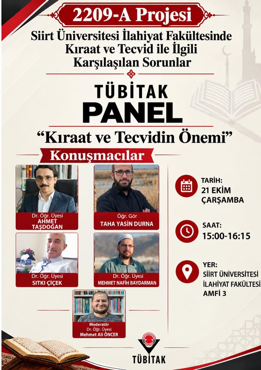 Fakültemizde Kıraat ve Tecvid Eğitiminde Karşılaşılan Sorunlar TÜBİTAK 2209A Öğrenci Projesi Kapsamında Ele Alındı
