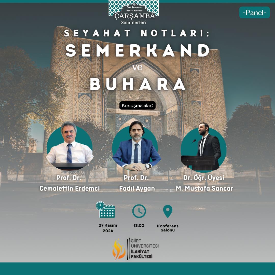 Panel: Semerkand ve Buhara (Seyahat Notları)